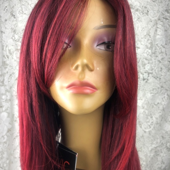 22 Inch Wine Colored Synthetic Blend main image 7